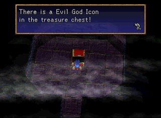 evil god icon in a chest
